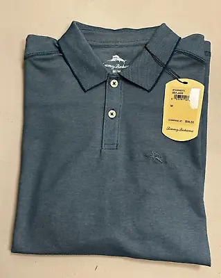 NWT Tommy Bahama Short Sleeve Polo Shirt Sea Jade Green Mens MEDIUM NEW • $39.95