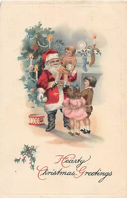 F97/ Santa Claus Christmas Postcard C1910 Oak Harbor Ohio Kids Tree 13 • $9.78