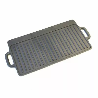 £16.95 • Buy Large Non Stick Cast Iron Griddle Pan Skillet Cooking Plate Hob Stove BBQ Grill