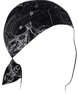 Zan Headgear Flydanna Cotton Head Wrap Moto Blueprint • $10.95