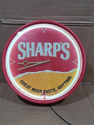 Vintage Sharp's Miller Beer Lighted Neon Bar Sign Wall Clock Man Cave Works  • $149