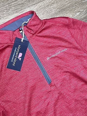 NWT Vineyard Vines Boys Sankaty Quarter Zip Performance Pullover Shirt Size M • $35