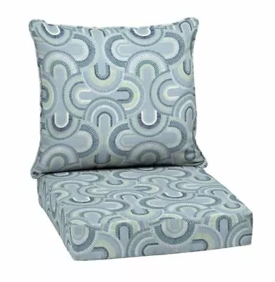 Blue Out Door Chair Deep Seat Back Cushion Pad Set Patio Furniture Cheap Durable • $68.67