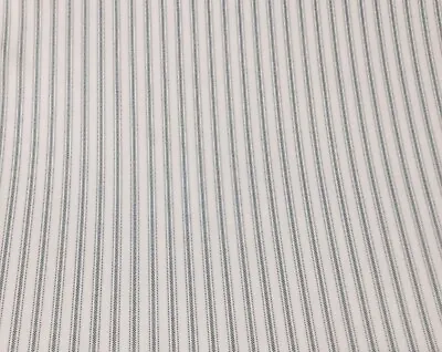 Oilcloth Fabric PVC Coated Vintage French Ticking Stripe Indigo Per Meter • £17