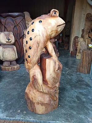 £260 • Buy Chainsaw Carving Sussex Elm Wood Frog  Great Gift Garden Decoration Sculptures 