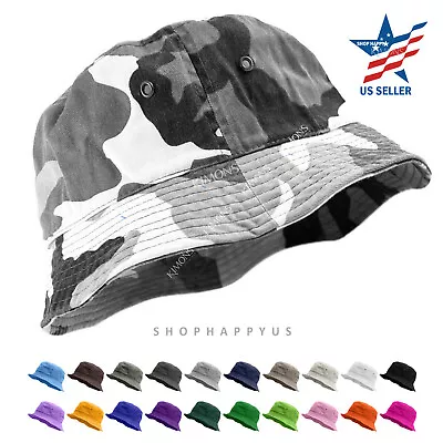 Bucket Hat Boonie Visor Hunting Fishing Outdoor Summer Cap Unisex 100% Cotton • $6.75