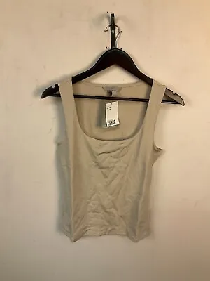 Size M H&M Basic Fitted Scoop Neck Tank Tan Beige NWT • $16.71