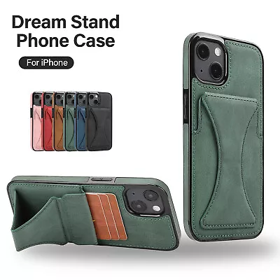 Magnetic Wallet Cover For IPhone PU Leather Kickstand Case With Card Slots • $11.99