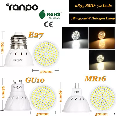 LED Bulb Spotlight 3W 5W 7W MR16 GU10 E27 2835 SMD Lamp 110V 220V 12V 24V Bright • $2.47