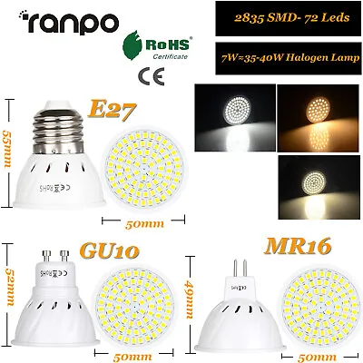 LED Spotlight Bulbs 3W 5W 7W MR16 GU10 E27 2835 SMD 110V 220V 12V 24V Light Lamp • $2.60