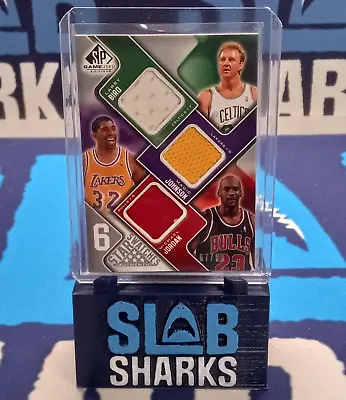 2009 SP Game Used Michael Jordan Magic Johnson Larry Bird 6 Star Swatches  /65 • $815