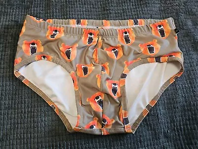 Tulio  HEAR ME ROAR  Grizzly Bears AOP Swim/Bikini Briefs/Shorts SZ S W26×L2 • $30