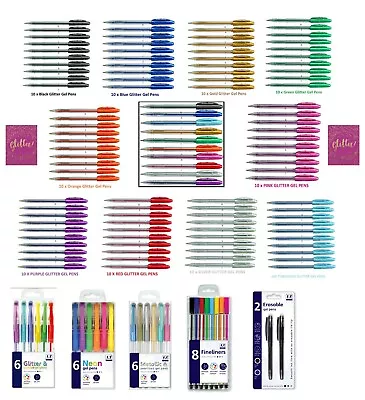 £2.99 • Buy Gel Pens Gold & Silver Sparkled Glitter Scented Pearlised Neon Colour Metallic 