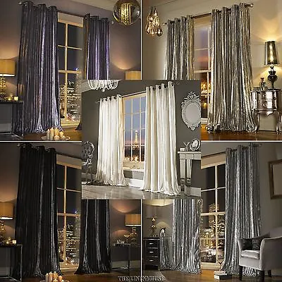 £129.95 • Buy Iliana Curtains By Kylie Minogue - Ring Top Eyelet Heading Velvet Curtains.