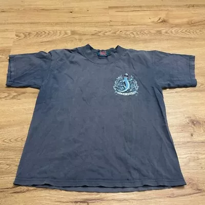 Vintage 90s Gecko Hawaii Shirt Size Medium Navy Blue Faded All Over Print AOP • $19.99