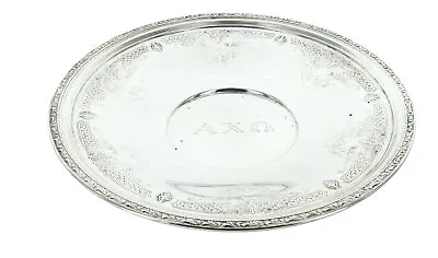 E.P.C. 112 Marked Alpha Chi Omega Engraved Vintage Silverplate Tray 10 3/4  • $59.95