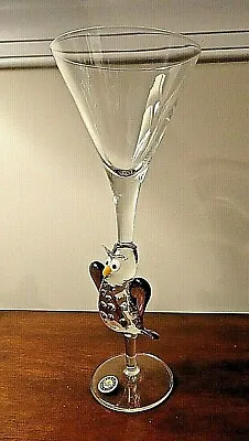 10  Murano Art Glass Italy OWL Stem Goblet W/ Label • $130.50