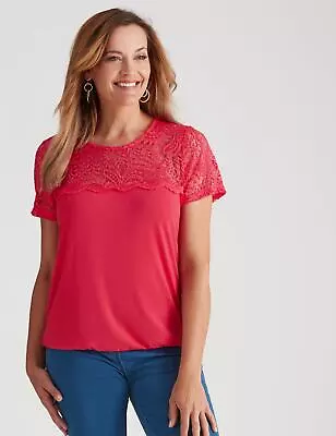$20.64 • Buy Millers Ended Sleeve Lace Yolk Top Womens Clothing  Tops Blouse