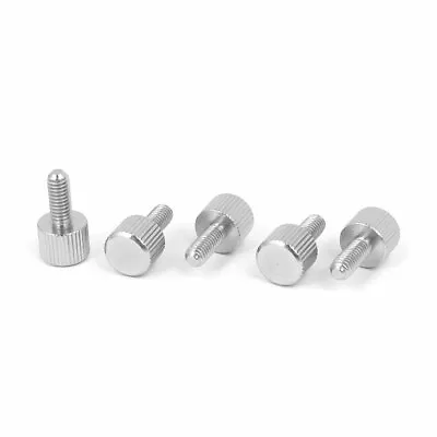 Computer PC Case Stainless Steel Flat Head Knurled Thumb Screw M4 X 10mm 5pcs • £5.70