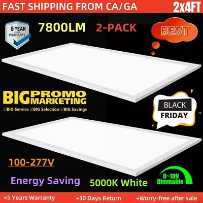 2X4ft LED Flat Panel Light75W 7800 Lumens5000K White Dimmable 0-10v (2-20PACK) • $128.77