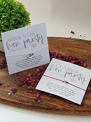 £1.50 • Buy 🖤Heart Design Hen Party -Favour -Gifts- Wish Bracelet-hen/heart Charm🖤RG3