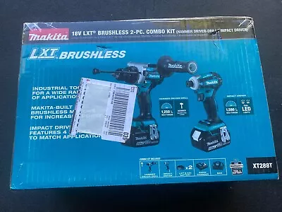 Makita 18V LXT Li-Ion Hammer Drill-Driver/Impact Driver Tool Combo Kit XT288T • $320