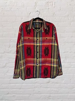 Polo Ralph Lauren RL Beacon Aztec Navajo Button Shirt Men’s LARGE Travis Scott • £79.95