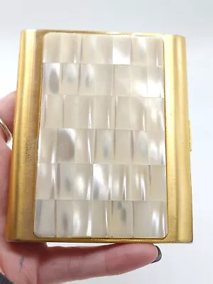 Vintage WIN 9700 Japan Mother Of Pearl Gold Cigarette Holder Case *See Pics* • $40