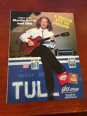 1994 VINTAGE 8X11 PRINT Ad FOR GHS GUITAR STRINGS Martin Barre Of Jethro Tull • $15.11