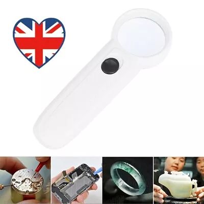 Portable Handheld 15X Illuminated Magnifier Magnifying Glass Lens With 2LED Lamp • £4.43