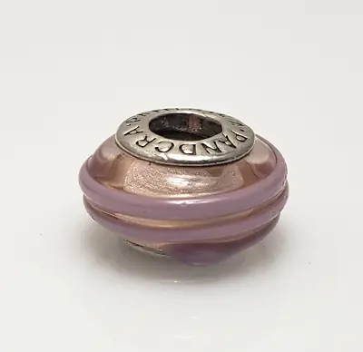 Pandora Sterling Silver Murano Glass Pink Swirl Bead Charm 790617 • £19.41