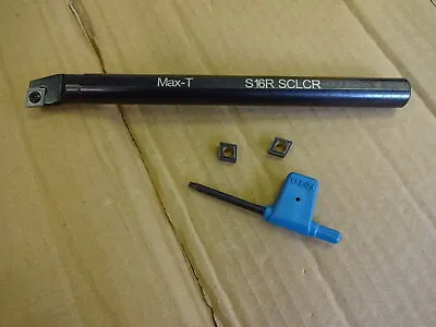 Lathe Indexable Boring Bar 16mm (15mm AF) X 200mm SCLCR + 2 Spare Tips • £38