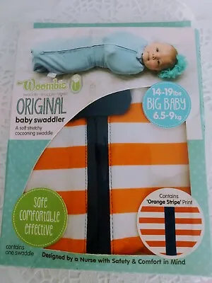$21.95 • Buy Woombie Original Baby Swaddler 14-19 Lbs Big Baby Orange Stripe