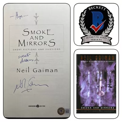 Smoke And Mirrors Neil Gaiman 1st Edition Signed Autograph Hardcover Beckett Coa • $179.95