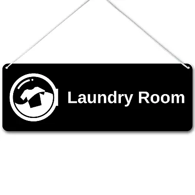 £3.99 • Buy Laundry Room Printed Metal Home Sign Plaque Door Hanger On String 197 X 70mm