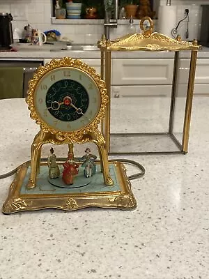 Vtg United Clock Corp Anniversary Dancing Ladies Brass Mantle Clock Model 990 • $129.99