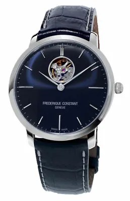 Frederique Constant Slimline Automatic Blue Leather Strap Mens Watch FC-312N4S6 • $1095