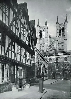 Lincoln Cathedral Lincolnshire Vintage Picture Print 1950s • £2.99