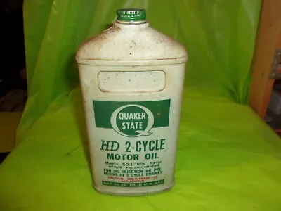 VINTAGE QUAKER STATE 1qt. HD 2 CYCLE MOTOR OIL PLASTIC BOTTLE!! • $3.50