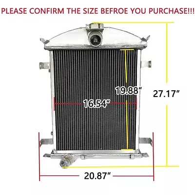 Radiator For 1928 1929 Ford Model A Heavy Duty 3.3L L4 Engine Aluminum Cooling • $100