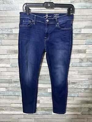 Women’s 7 For All Mankind Denim Jeans Cropped Gwenevere Dark Wash Size 29 • $20.99