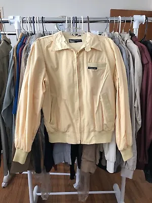 Members Only Vintage 1980s  Yellow Full Zip  Lightweight Bomber Jacket Size 40 • $22.49
