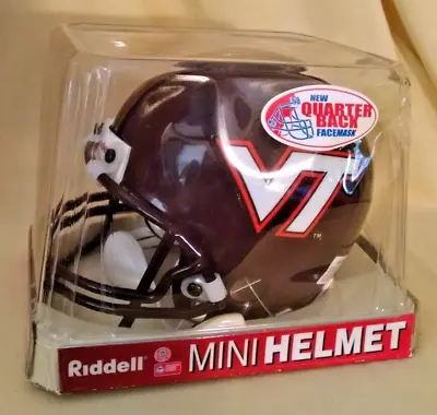 Virginia Tech Helmet Riddell Mini Quarterback Face Mask New Football Blacksburg. • $29.99