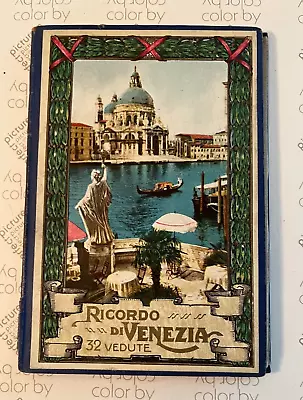 Vintage Venice Italy  Guide Book 28 Fold Out Photo Vignettes With Descriptions • $13.99