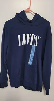 Levi's Men's Cotton Blend Graphic Logo Relaxed Fit Pullover Hoodie Size Large  • $15