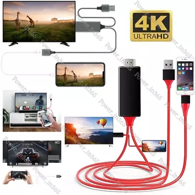 1080P HDMI Mirroring Cable For IPhone IPad Android Phone To AV TV HDTV Adapter • $11.45