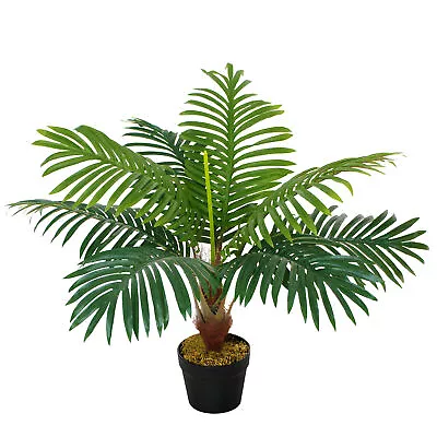 Outsunny 60cm/2FT Artificial Palm Tree Fake Plant In Pot Indoor Outdoor Décor • £28.99