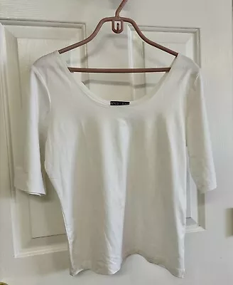 A’nue Ligne Women’s White  3/4 Sleeve Top Size Large • $12