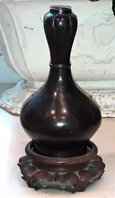 £574.99 • Buy Superb Chinese Ming Dynasty Bronze Garlic Head Vase With Stand