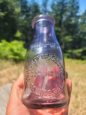 CHOICE! 1910s Western Milk☆ Moss Rose Creamery Salinas California Bottle! • $188